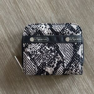LeSportsac Black and Gray Snake Print Wallet